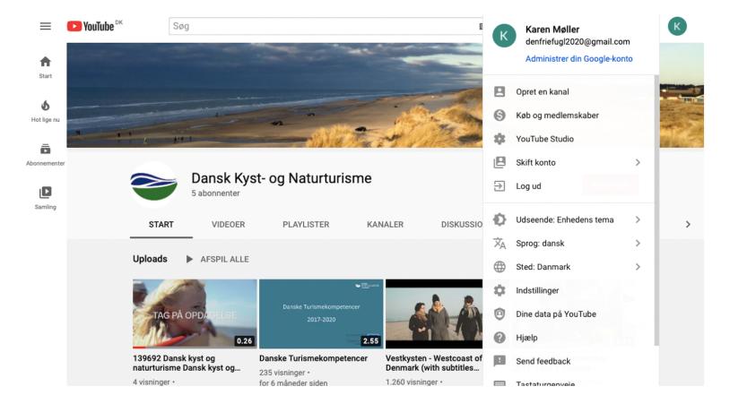 Youtube - Opret kanal